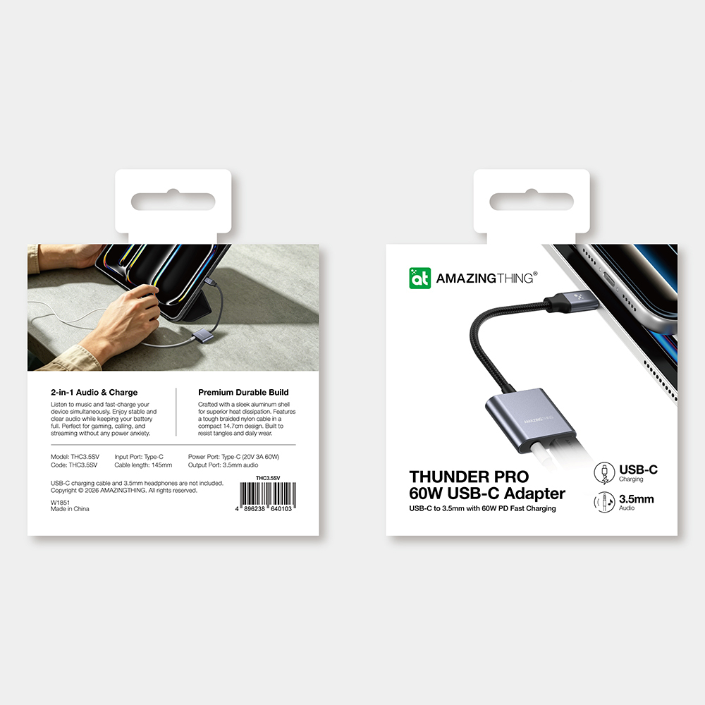 Amazingthing At Usb-C To 3.5Mm Audio & Charging Hub