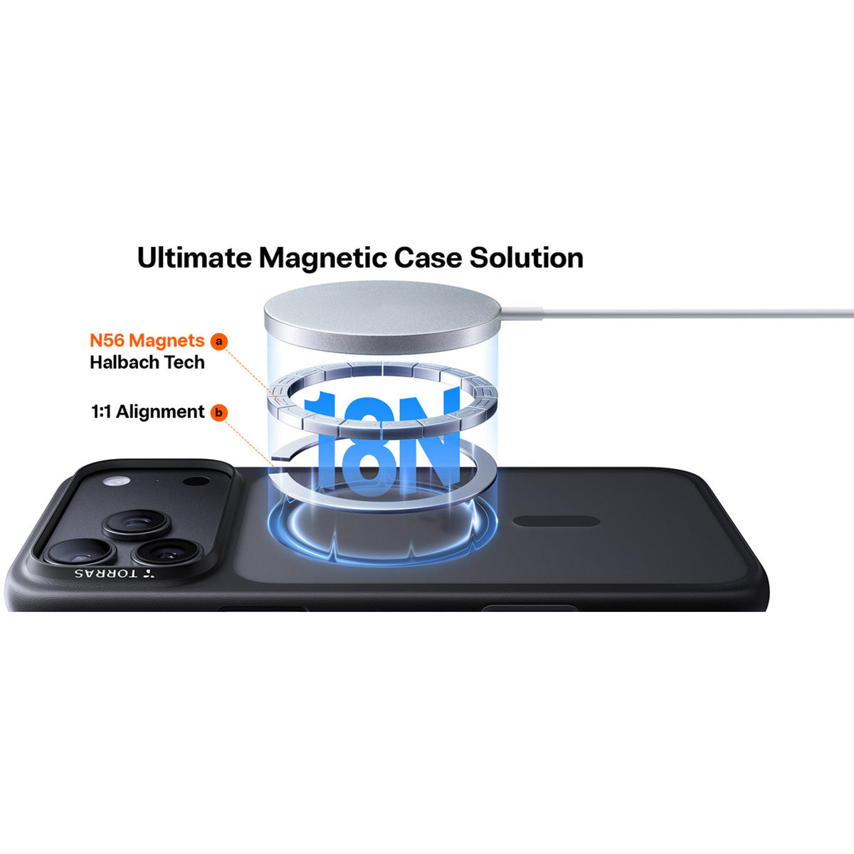 Torras Guardian-Mag Case with MagSafe for iPhone 18 Pro - Black