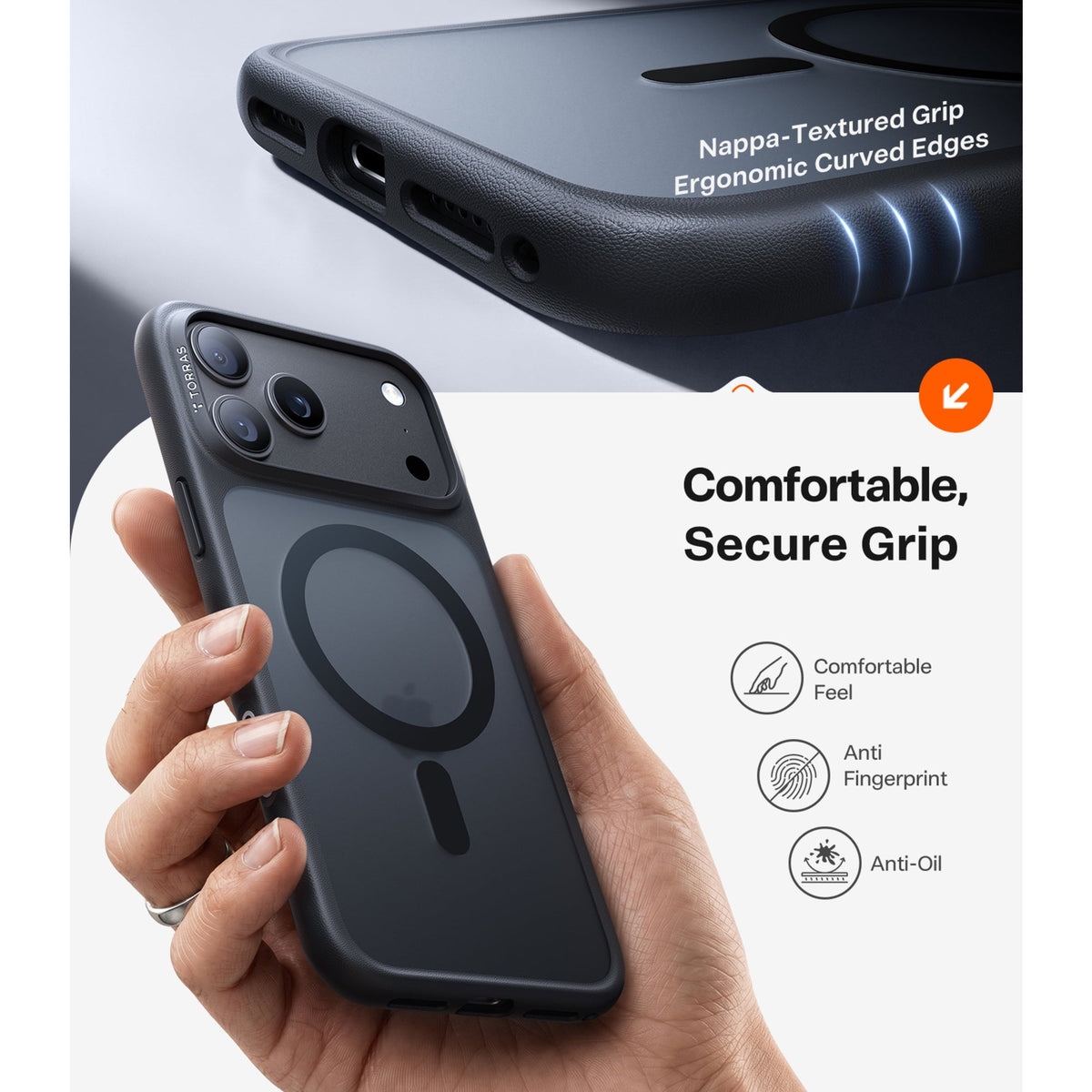 Torras Guardian-Mag Case with MagSafe for iPhone 18 Pro Max - Black