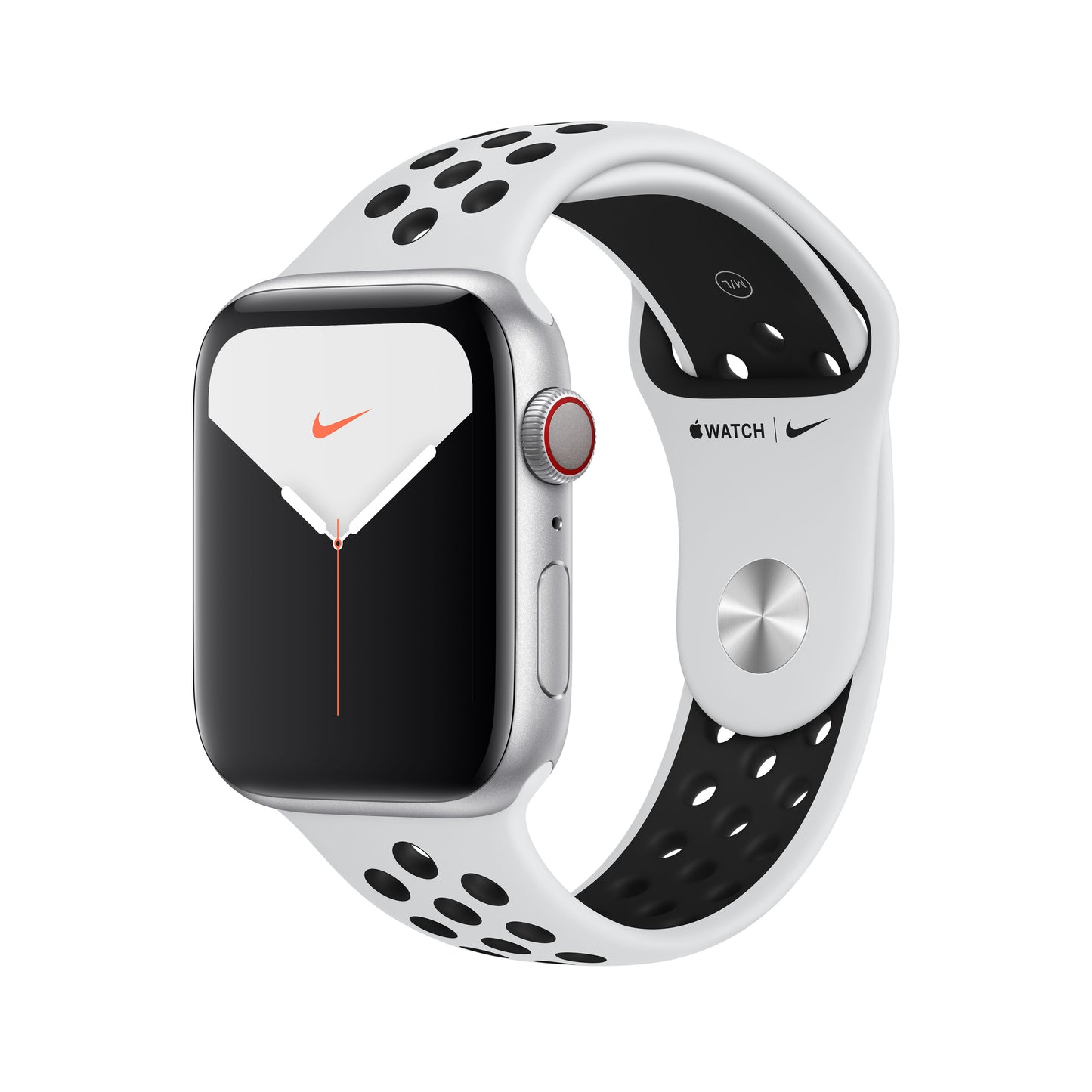 Apple Watch Nike+ Series 5 44mm Silver Aluminium Case with Pure Platinum/Black Nike Sport Band - S/M & M/L
