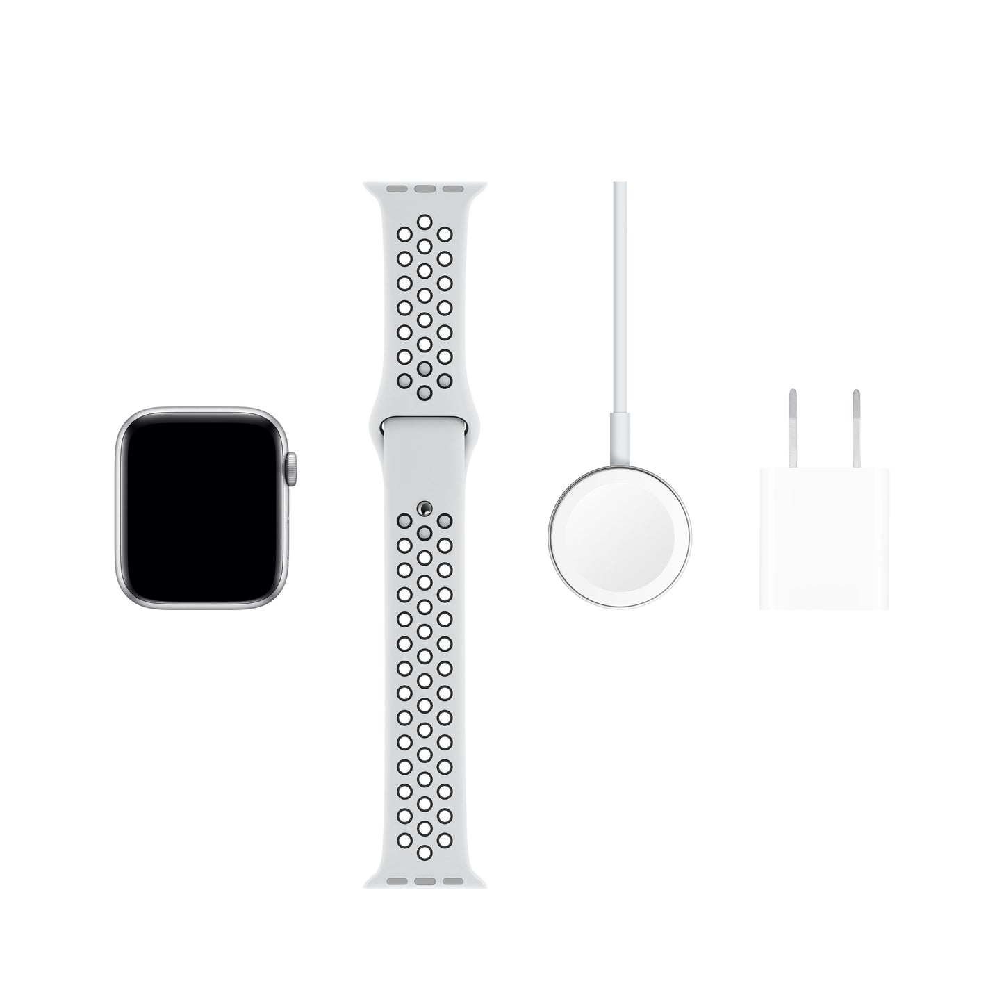 Apple Watch Nike+ Series 5 44mm Silver Aluminium Case with Pure Platinum/Black Nike Sport Band - S/M & M/L