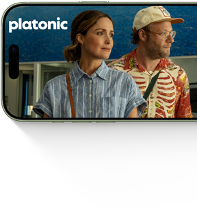 iPhone&nbsp;17، الجزء الأمامي الخارجي، يعرض مسلسل Platonic على +Apple&nbsp;TV‏