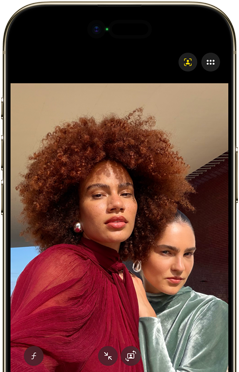 iPhone Air، الجزء الأمامي الخارجي، Dynamic Island في الوسط بالقرب من الجزء العلوي، وميزة نمط 