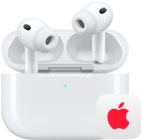 سماعات AirPods&nbsp;Pro&nbsp;3، سماعات رأس لاسلكية للأذن اليمنى والأذن اليسرى في علبة شحن MagSafe، شعار Apple‏‏