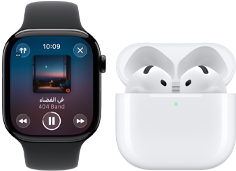 Apple Watch Series 11، إطار تيتانيوم بلون طبيعي، الحزام: حزام رياضي أسود، تطبيق Apple Music، شاشة 