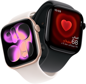 ساعة Apple Watch Series 11، ألومنيوم بلون ذهبي وردي، واجهة الساعة 