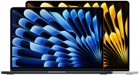 صورة أمامية لجهاز MacBook Air موديل 13 إنش وموديل 15 إنش