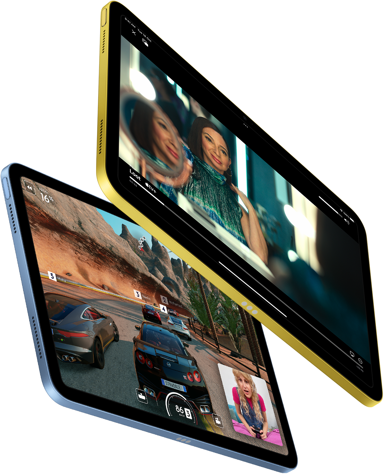 Showcasing Apple TV+ and shareplay gaming experience on iPad.