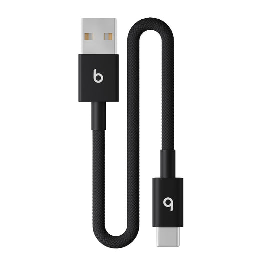Beats USB-A to USB-C Woven Short Cable (20cm) – Bolt Black