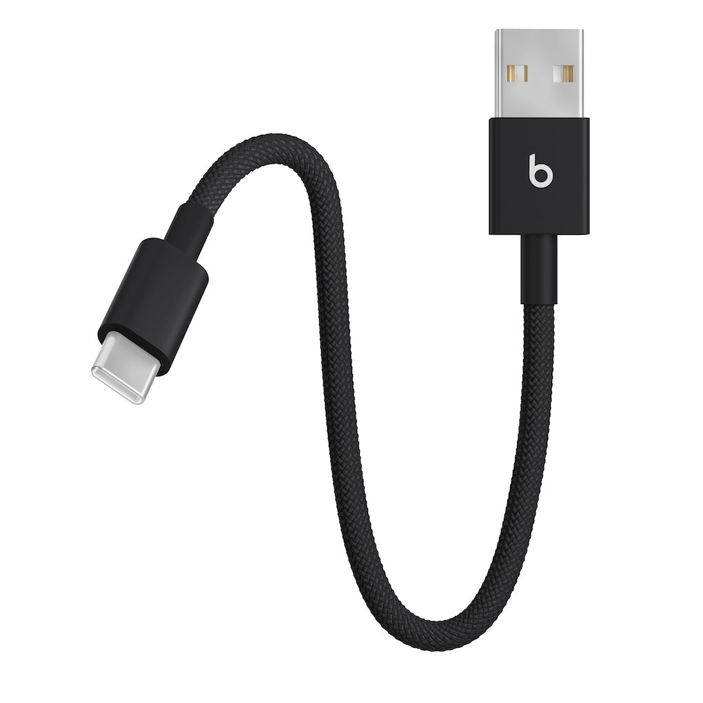 Beats USB-A to USB-C Woven Short Cable (20cm) – Bolt Black