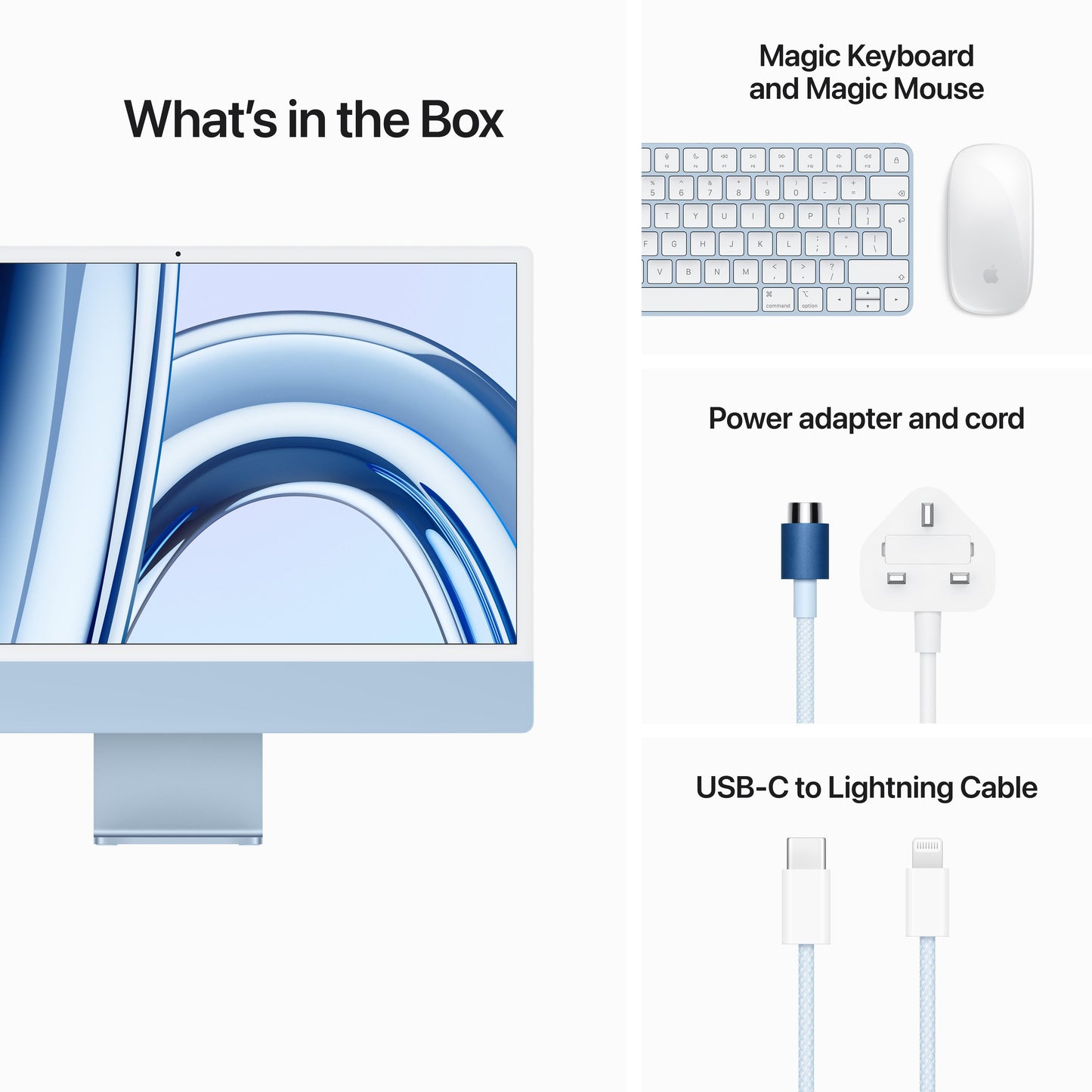 24-inch iMac with Retina 4.5K display: Apple M3 chip with 8‑core CPU and 8‑core GPU, 1TB SSD - Blue