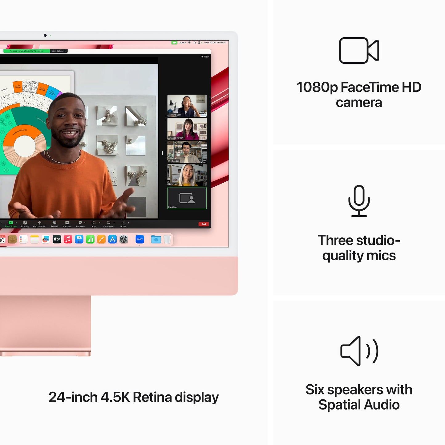 24-inch iMac with Retina 4.5K display: Apple M3 chip with 8‑core CPU and 10‑core GPU, 256GB SSD - Pink