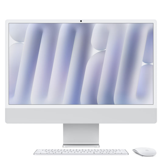 24-inch iMac with Retina 4.5K display: Apple M4 chip with 8-core CPU and 8-core GPU, 256GB SSD - Silver