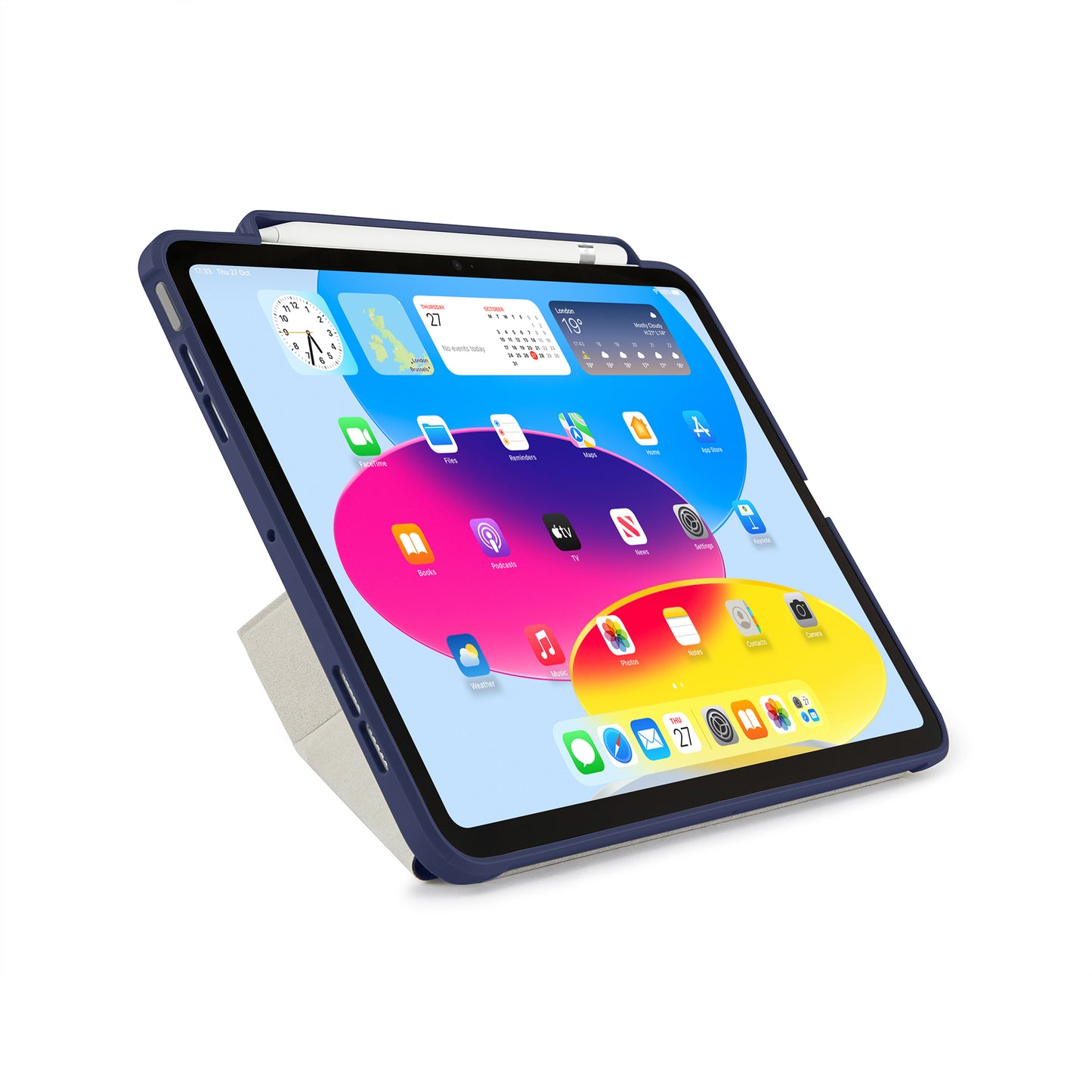 Pipetto iPad (A16) / iPad (2022) Origami No3 Pencil Case - Dark Blue