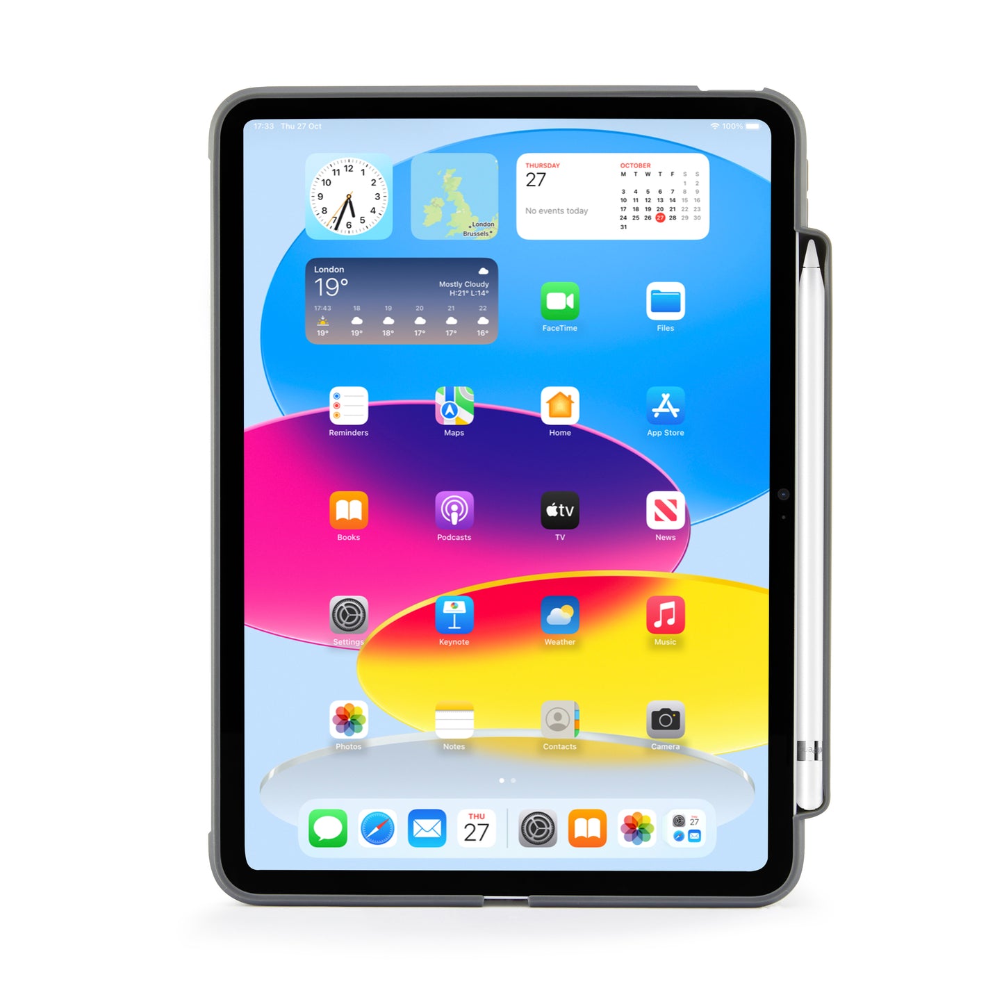 Pipetto iPad (A16) / iPad (2022) Origami No3 Pencil Case - Grey
