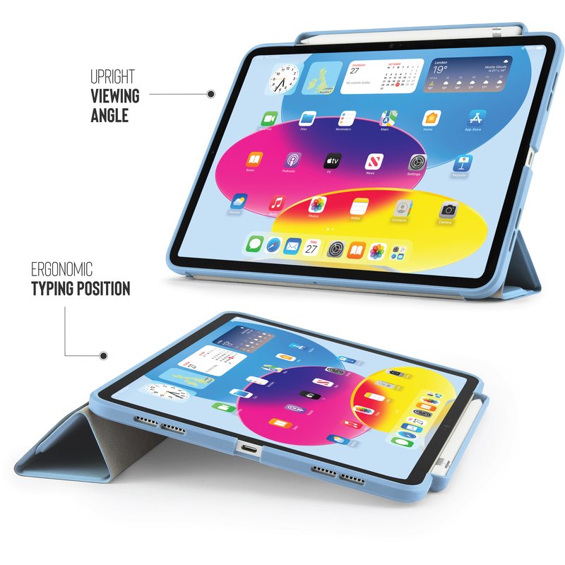 Pipetto iPad (A16) / iPad (2022) Origami No3 Pencil Case - Light Blue