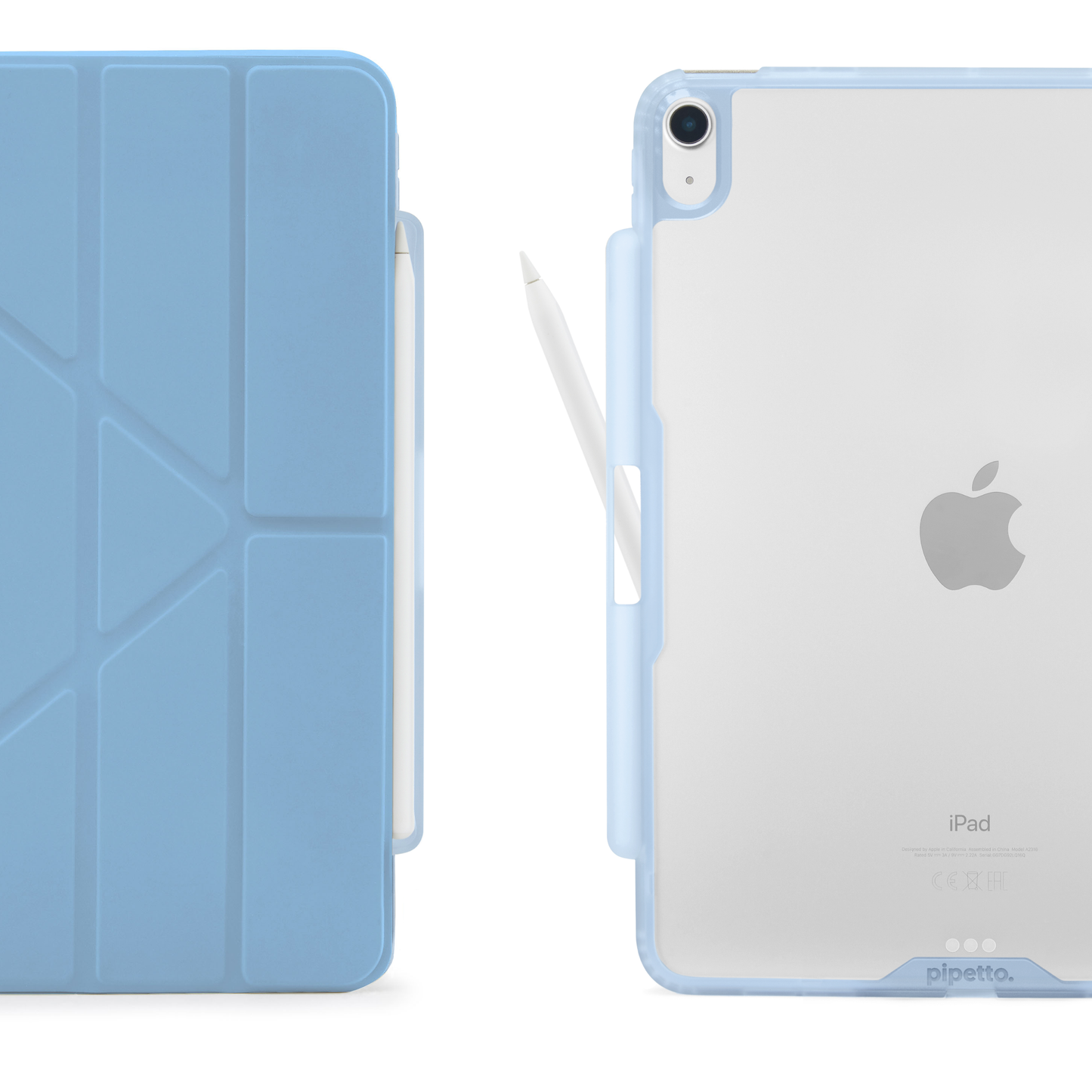Pipetto iPad Air 11 (M4/M3/M2) Origami No3 Pencil Case - Light Blue