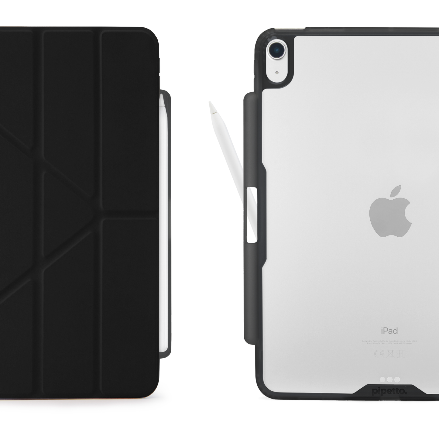 Pipetto iPad Air 13 (M4/M3/M2) Origami No3 Pencil Case - Black