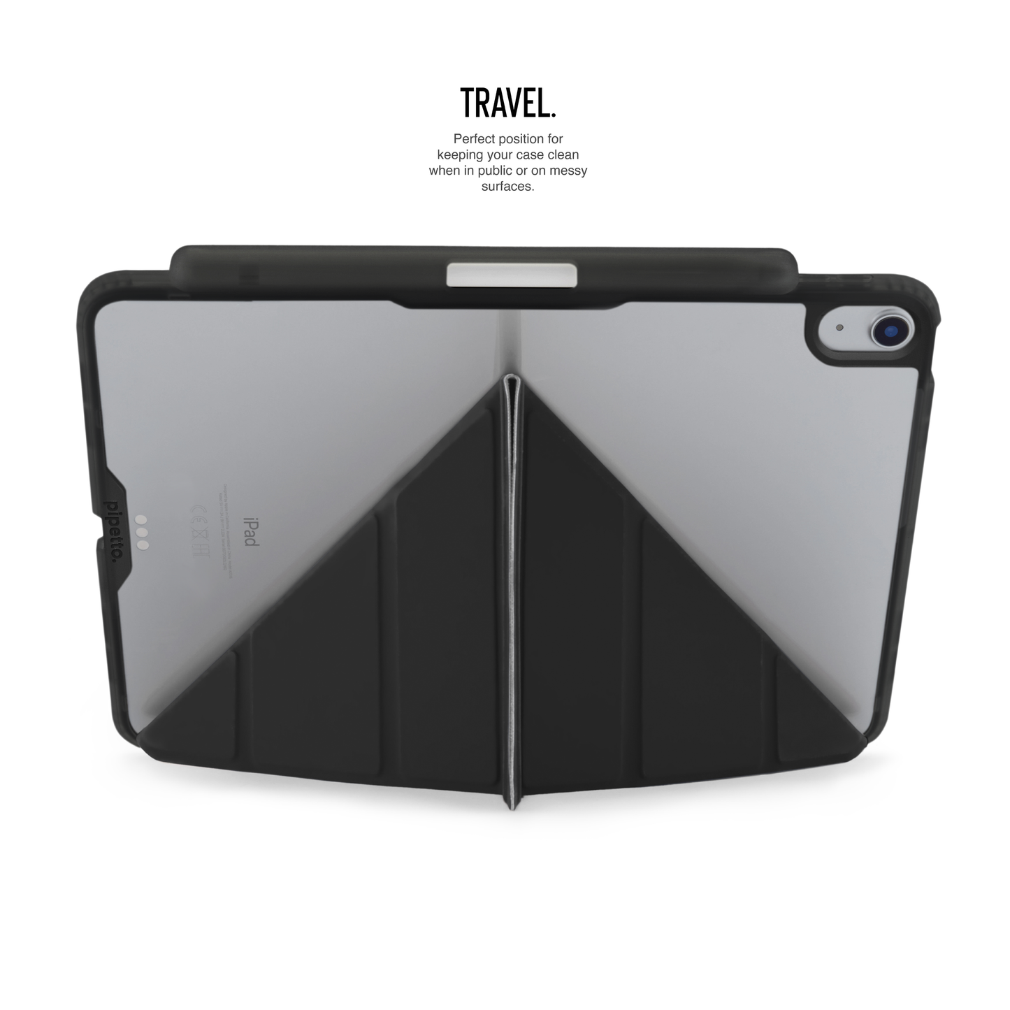 Pipetto iPad Air 13 (M4/M3/M2) Origami No3 Pencil Case - Black