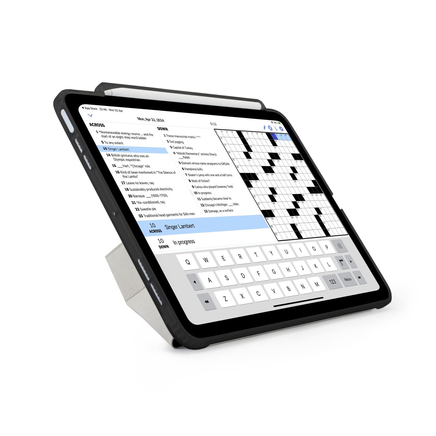 Pipetto iPad Air 13 (M4/M3/M2) Origami No3 Pencil Case - Black
