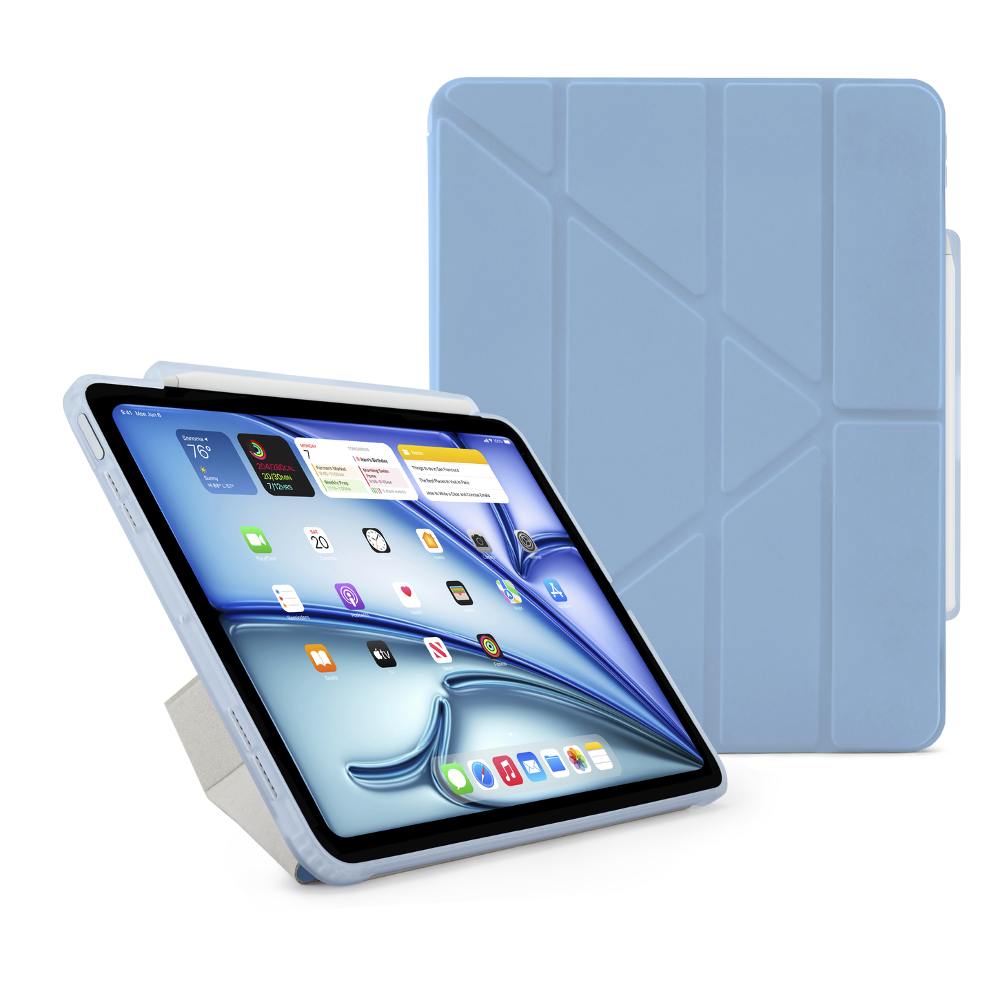 Pipetto iPad Air 13 (M4/M3/M2) Origami No3 Pencil Case - Light Blue