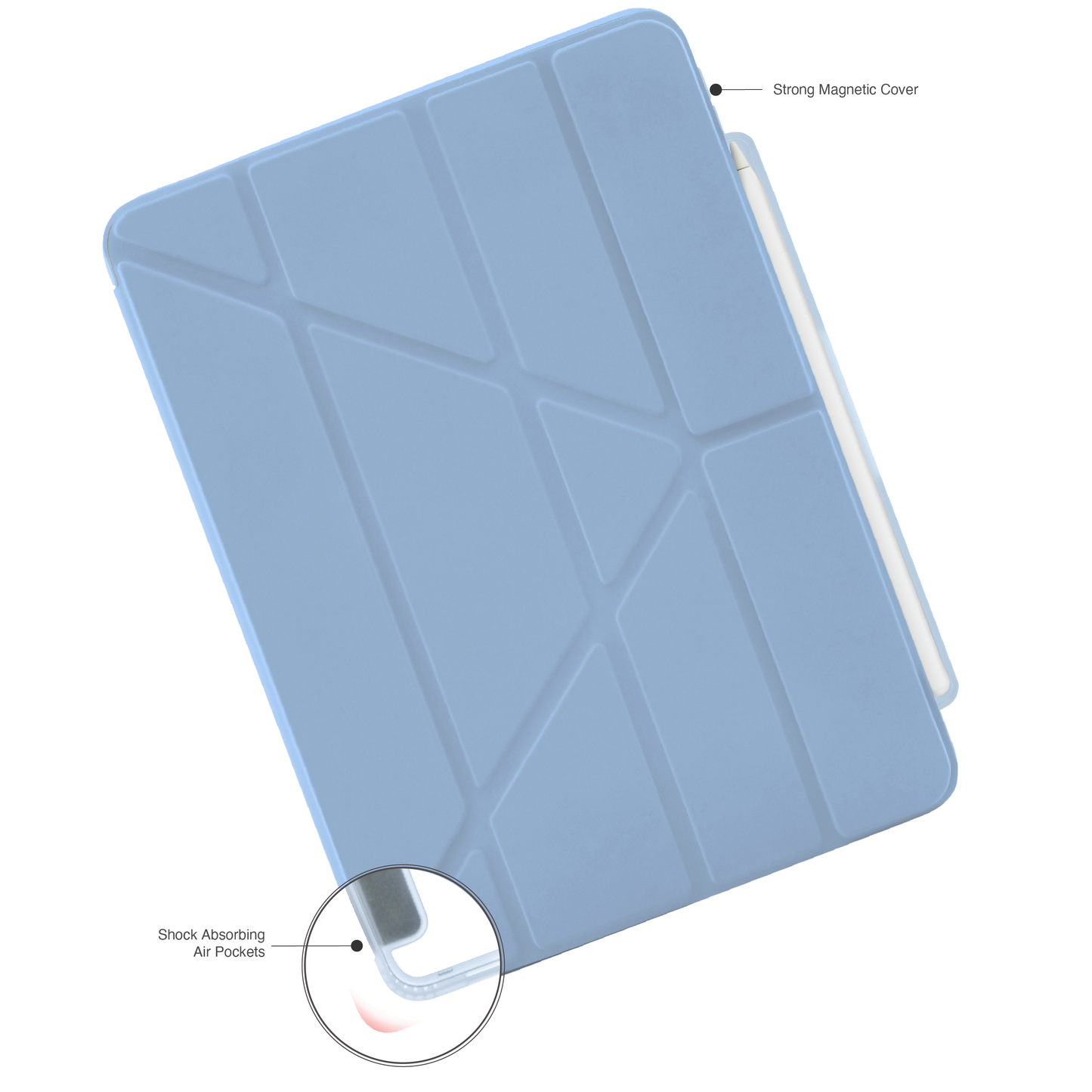 Pipetto iPad Air 13 (M4/M3/M2) Origami No3 Pencil Case - Light Blue