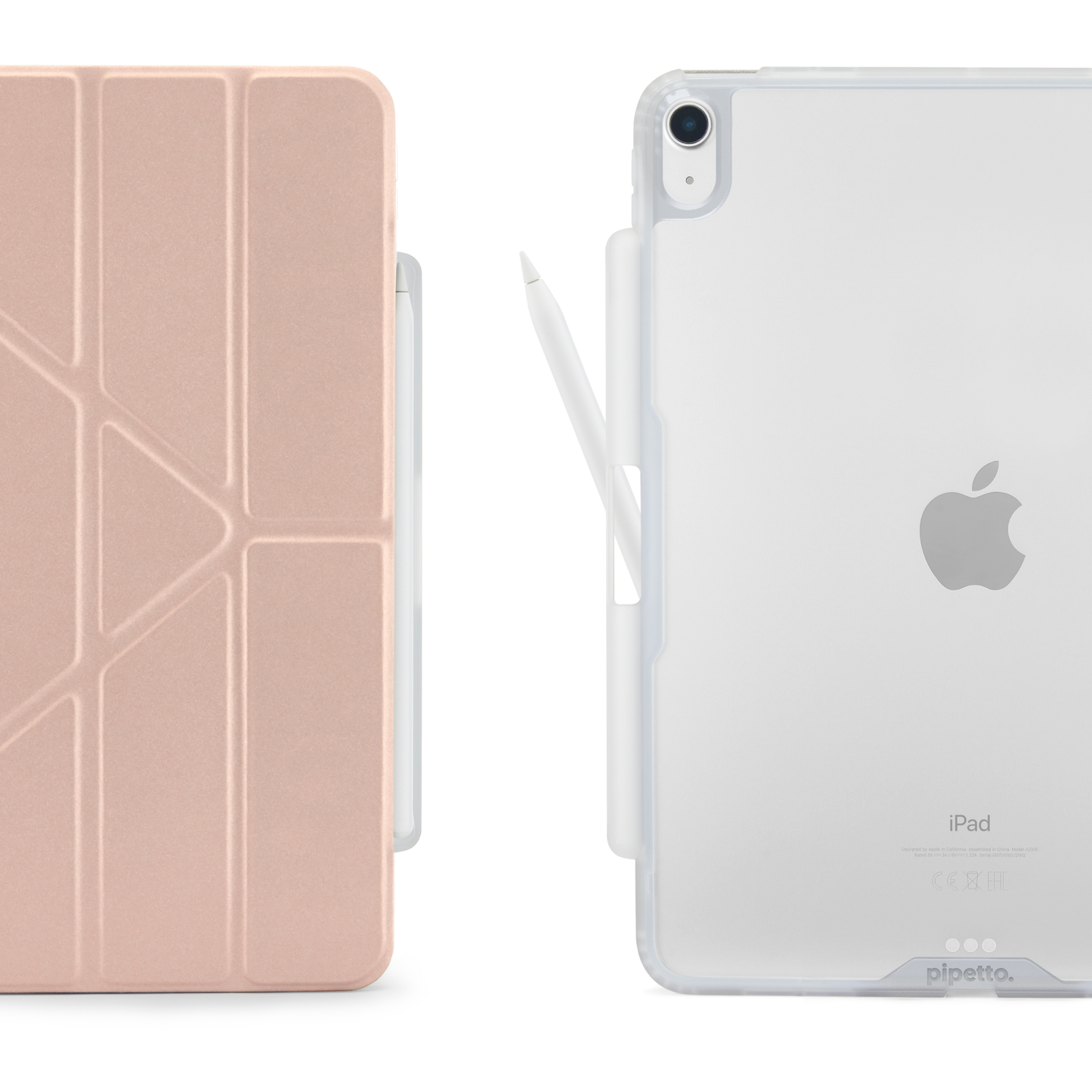 Pipetto iPad Air 13 (M4/M3/M2) Origami No3 Pencil Case - Metallic Pink