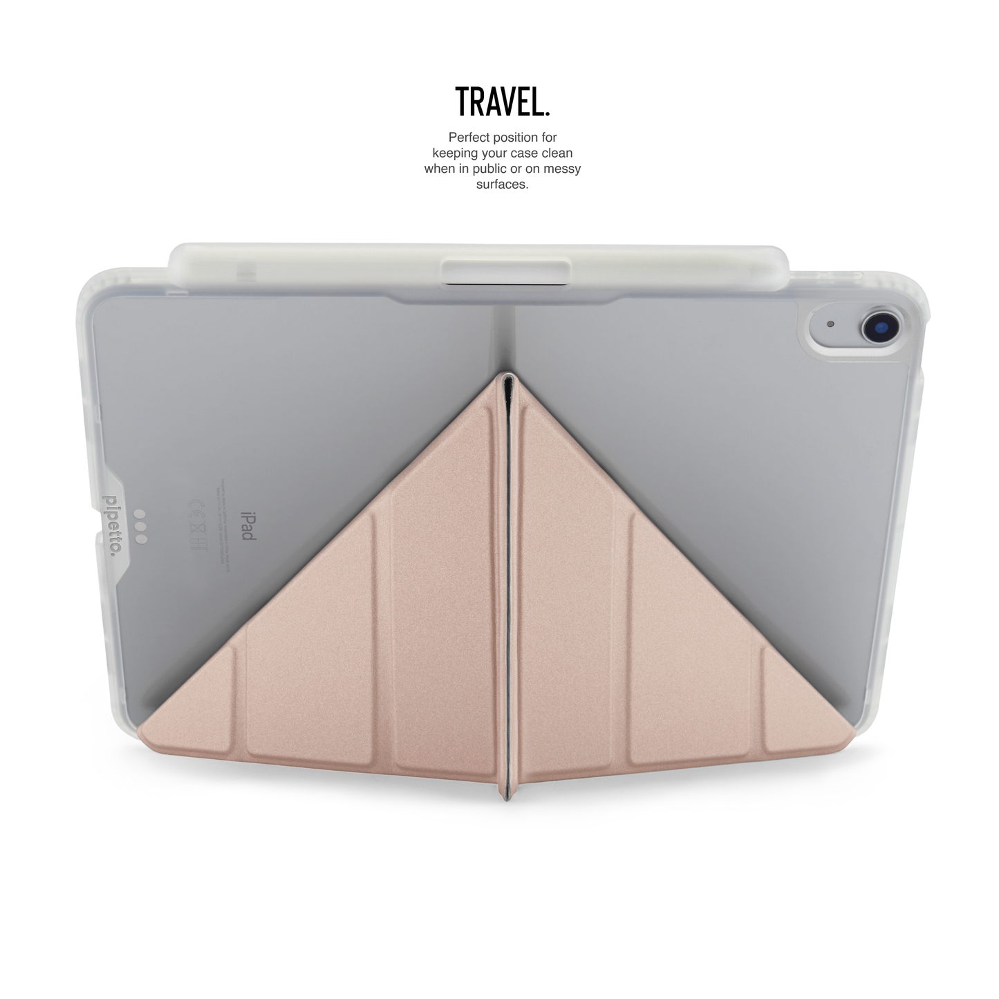 Pipetto iPad Air 13 (M4/M3/M2) Origami No3 Pencil Case - Metallic Pink