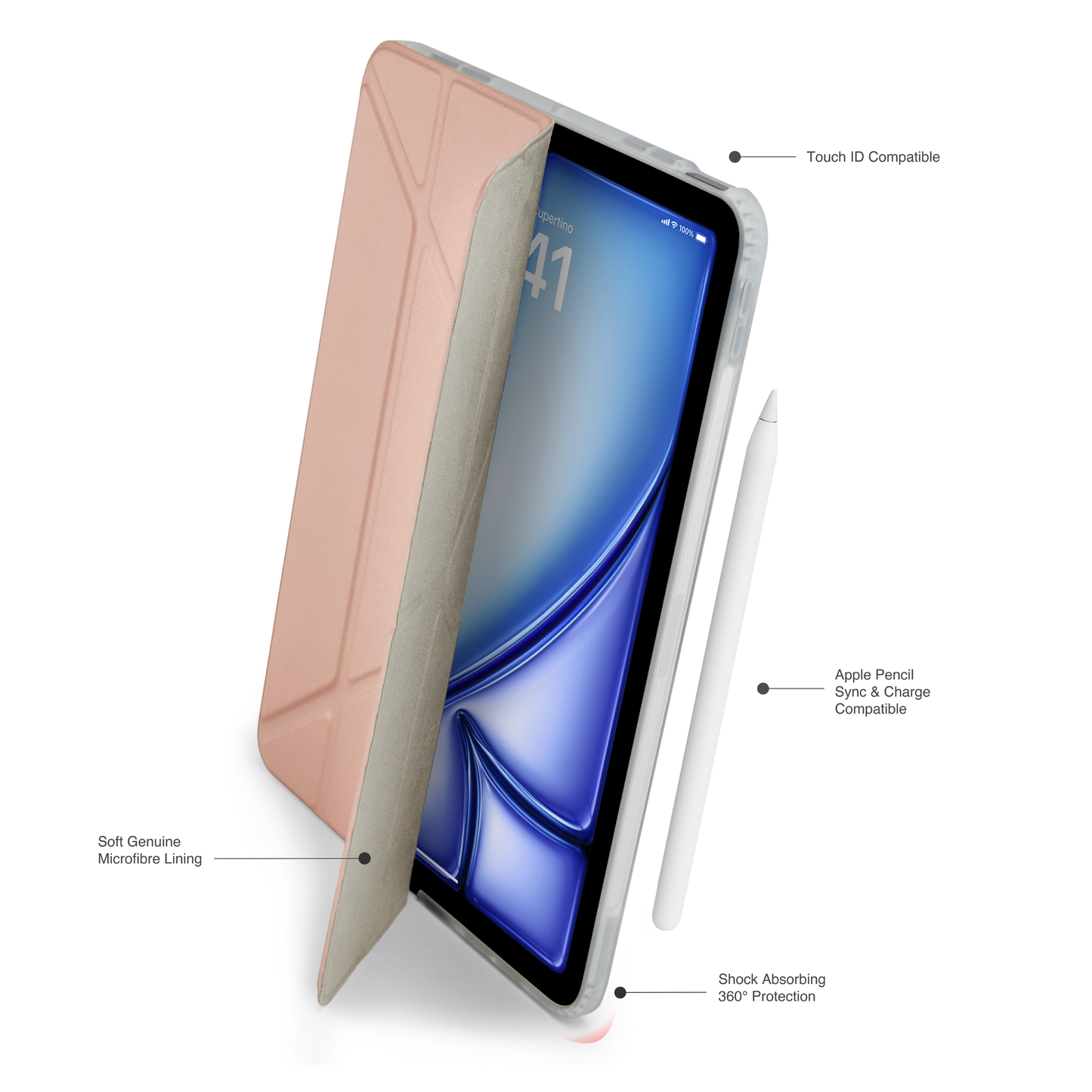 Pipetto iPad Air 11 (M4/M3/M2) Origami No1 Original Case - Metallic Pink