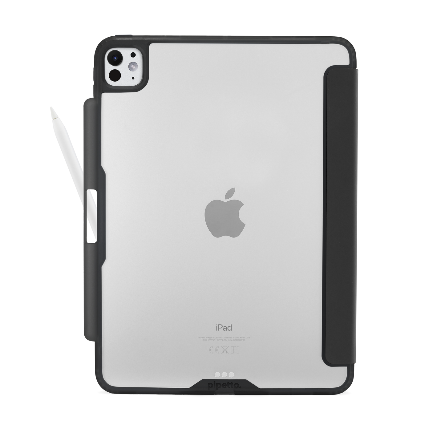 Pipetto iPad Pro 13 (M5/M4) Origami No3 Pencil Case - Black