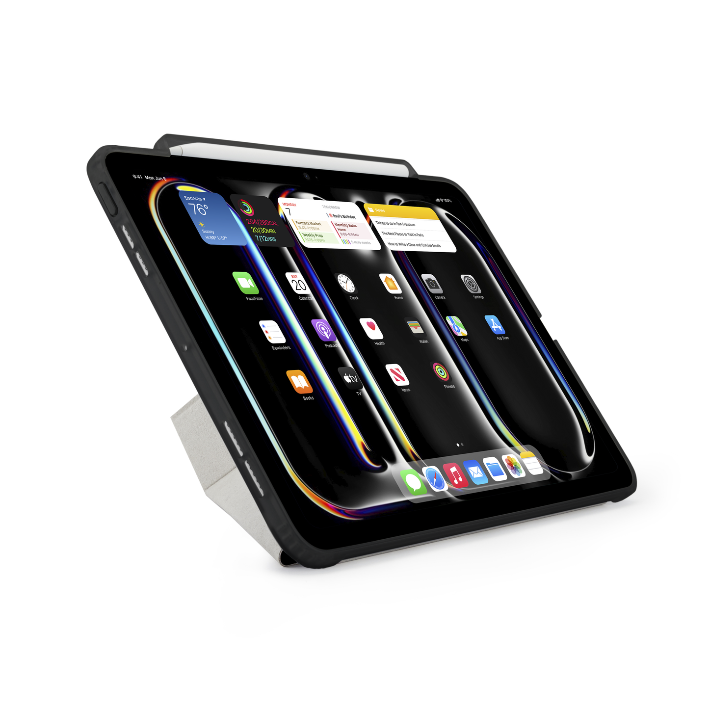 Pipetto iPad Pro 13 (M5/M4) Origami No3 Pencil Case - Black