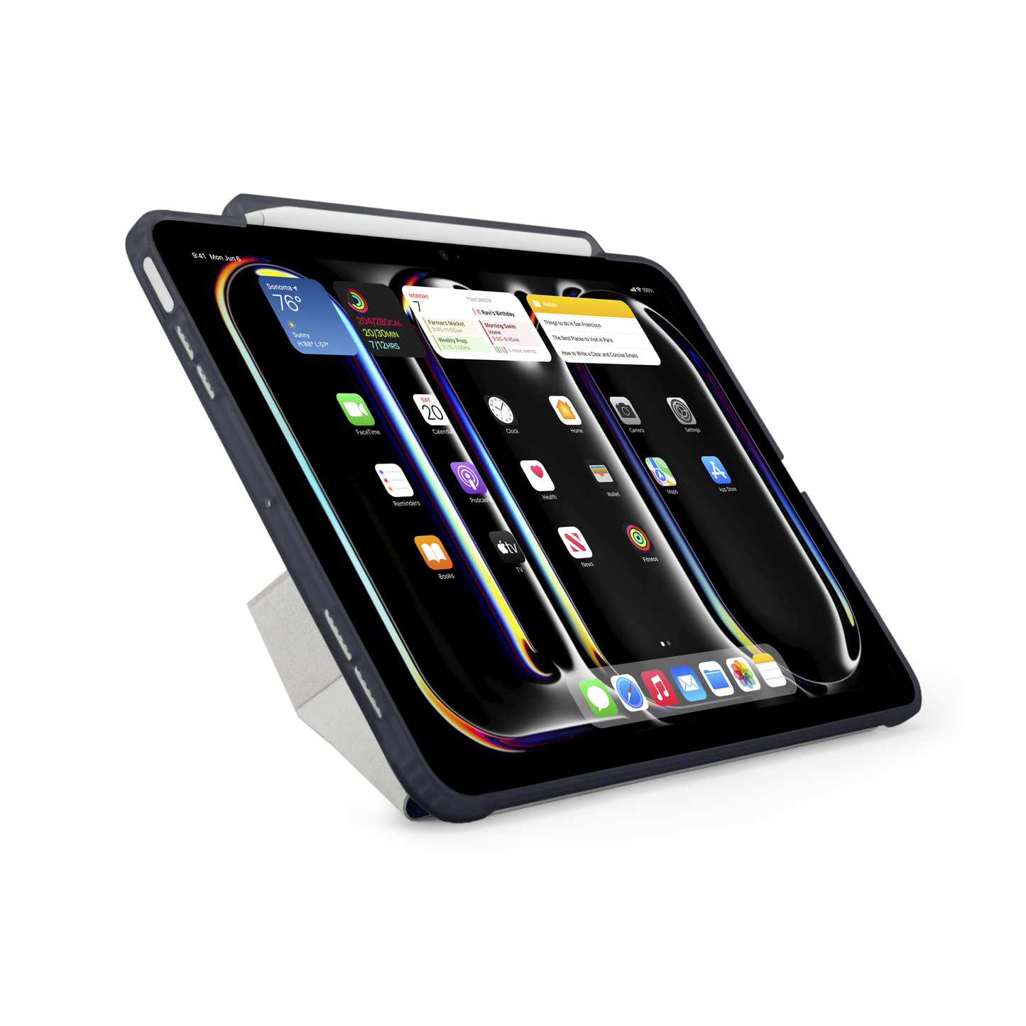 Pipetto iPad Pro 13 (M5/M4) Origami No3 Pencil Case - Dark Blue