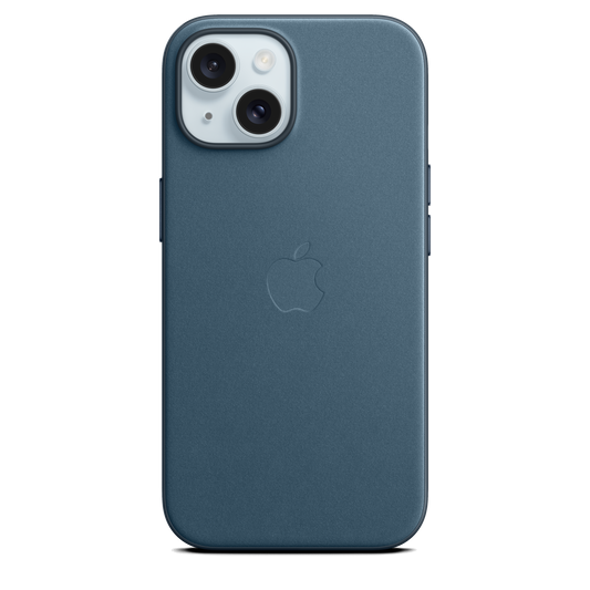 حافظة iPhone 15 من نسيج محبوك مع MagSafe - لون Pacific Blue