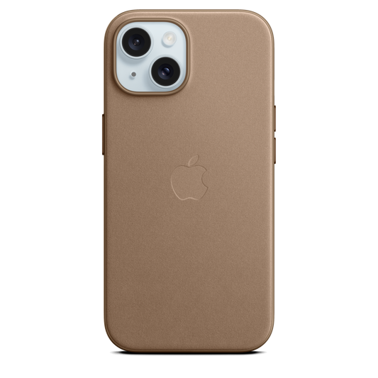 حافظة iPhone 15 من نسيج محبوك مع MagSafe - لون Taupe