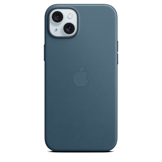 حافظة iPhone 15 Plus من نسيج محبوك مع MagSafe - لون Pacific Blue