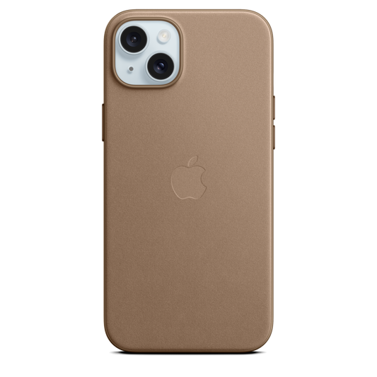 حافظة iPhone 15 Plus من نسيج محبوك مع MagSafe - لون Taupe