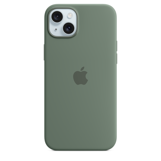 حافظة iPhone 15 Plus من السيليكون مع MagSafe - لون Cypress