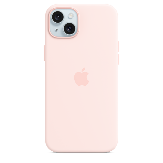 حافظة iPhone 15 Plus من السيليكون مع MagSafe - لون Light Pink