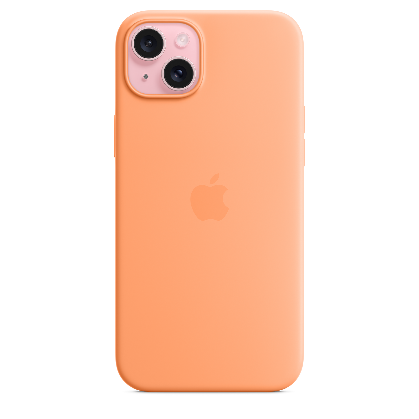 حافظة iPhone 15 Plus من السيليكون مع MagSafe - لون Orange Sorbet