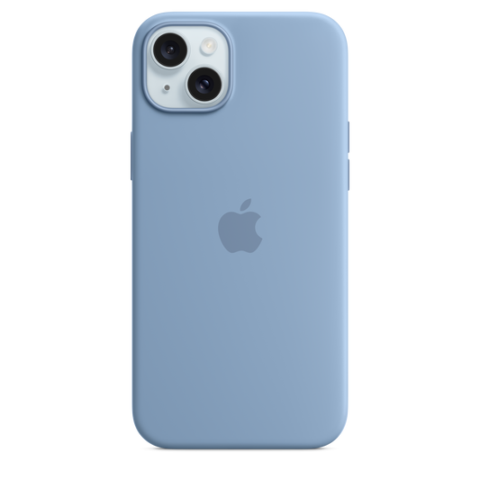 حافظة iPhone 15 Plus من السيليكون مع MagSafe - لون Winter Blue