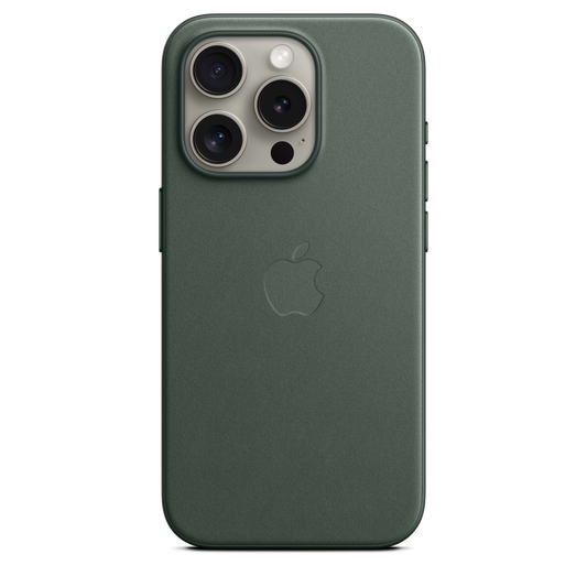 حافظة iPhone 15 Pro من نسيج محبوك مع MagSafe - لون Evergreen