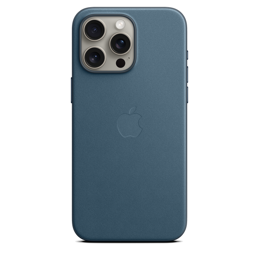 حافظة iPhone 15 Pro Max من نسيج محبوك مع MagSafe - لون Pacific Blue