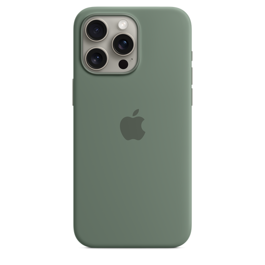 حافظة iPhone 15 Pro Max من السيليكون مع MagSafe - لون Cypress
