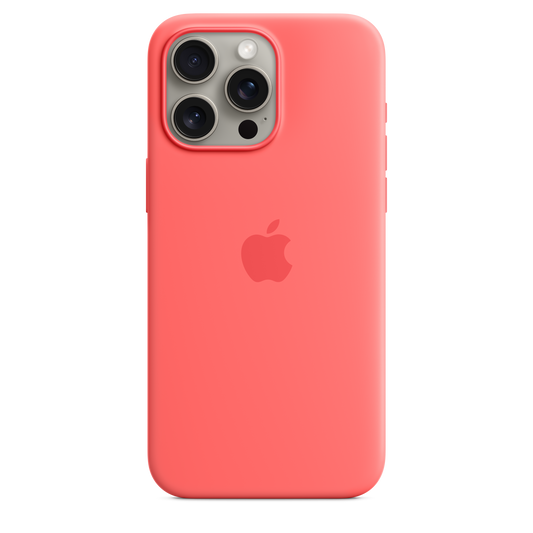 حافظة iPhone 15 Pro Max من السيليكون مع MagSafe - لون Guava