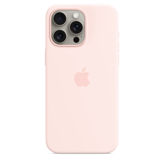 حافظة iPhone 15 Pro Max من السيليكون مع MagSafe - لون Light Pink