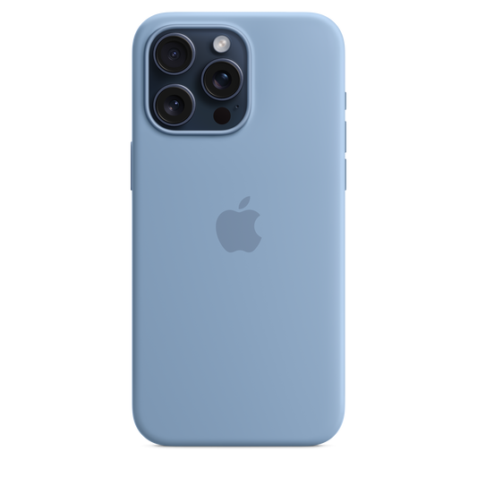 حافظة iPhone 15 Pro Max من السيليكون مع MagSafe - لون Winter Blue