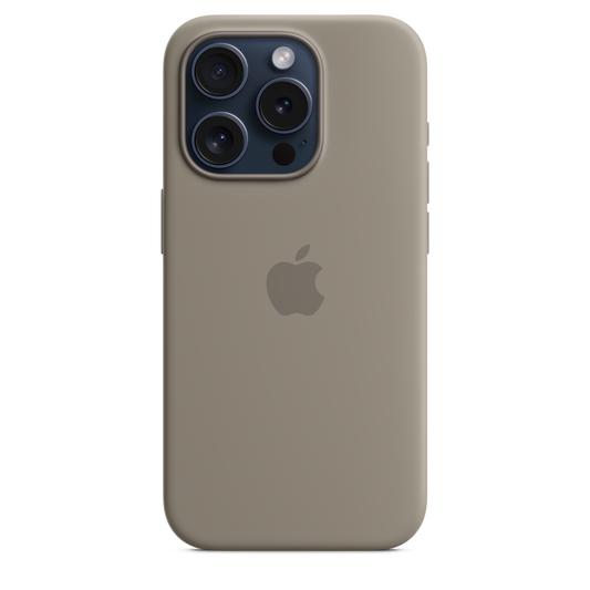 حافظة iPhone 15 Pro من السيليكون مع MagSafe - لون Clay