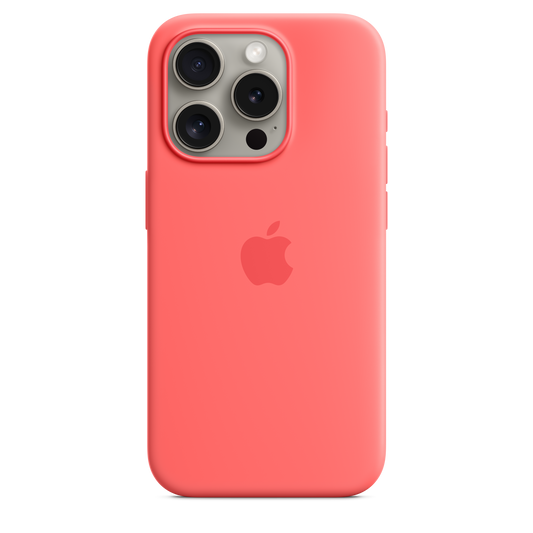 حافظة iPhone 15 Pro من السيليكون مع MagSafe - لون Guava