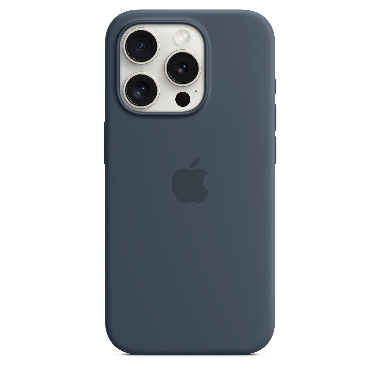 حافظة iPhone 15 Pro من السيليكون مع MagSafe - لون Storm Blue