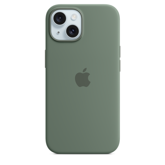 حافظة iPhone 15 من السيليكون مع MagSafe - لون Cypress